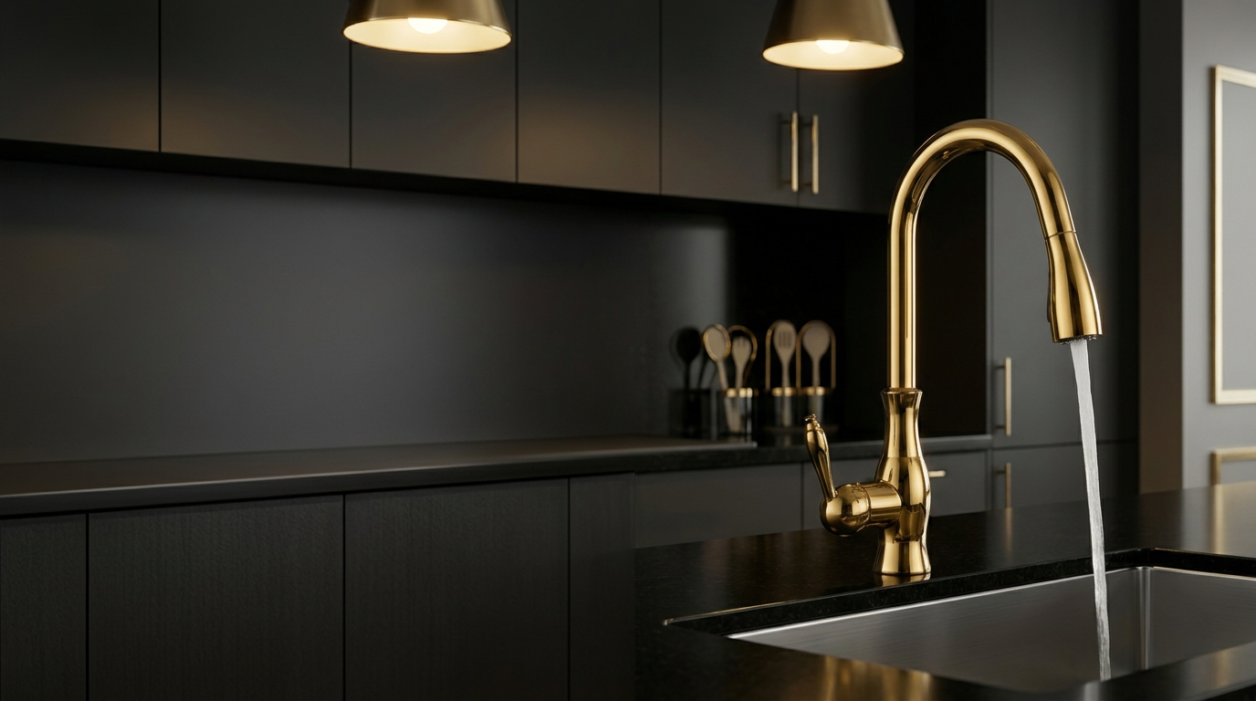 Torneira Gourmet Cozinha Extensível Monocomando Darty em ambiente