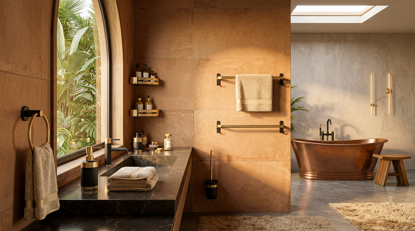 Black & Dourado: Luxo no Banheiro, Tendência no Lar