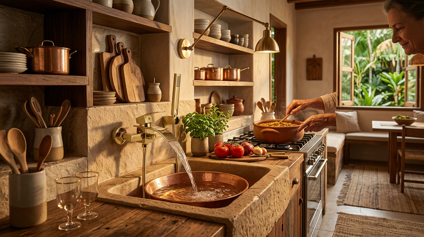 Cozinha Afetiva: Torneira HydroGlow, Luxo & Sabor em Um Toque